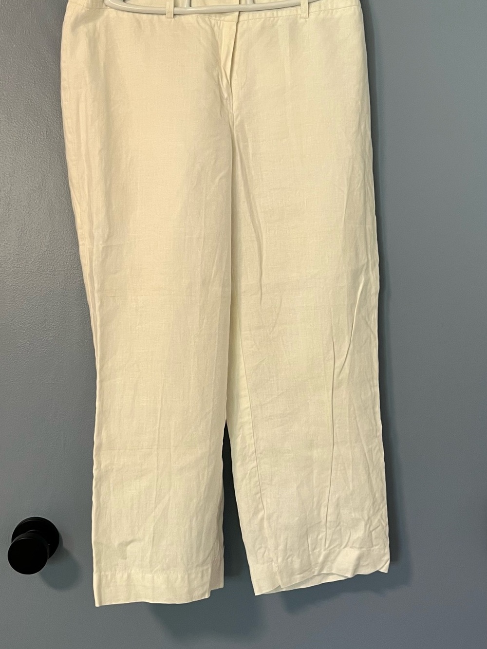Style & Co. White Linen Straight-Leg Pants Size 4